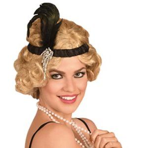 1920s Flapper Headband Black